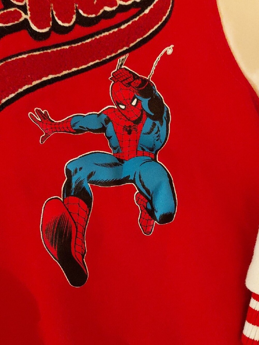 Marvel Red & White Kids Spider-Man Varsity Hoodie Jacket 4T Spidey - Picture 8 of 11